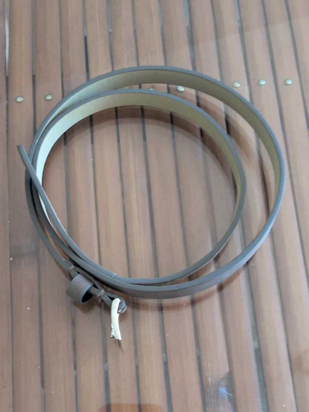Women's Slim Brown Leather Wrap Belt